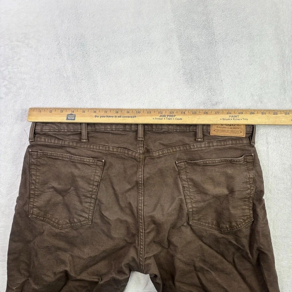 Polo Ralph Lauren Varick Slim Straight Brown Denim Jeans Men's Waist 40